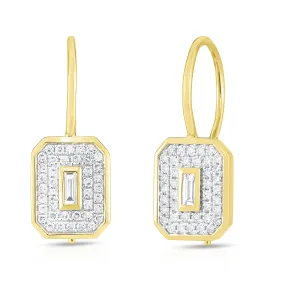 14 Karat Yellow Drop Diamonds Earrings