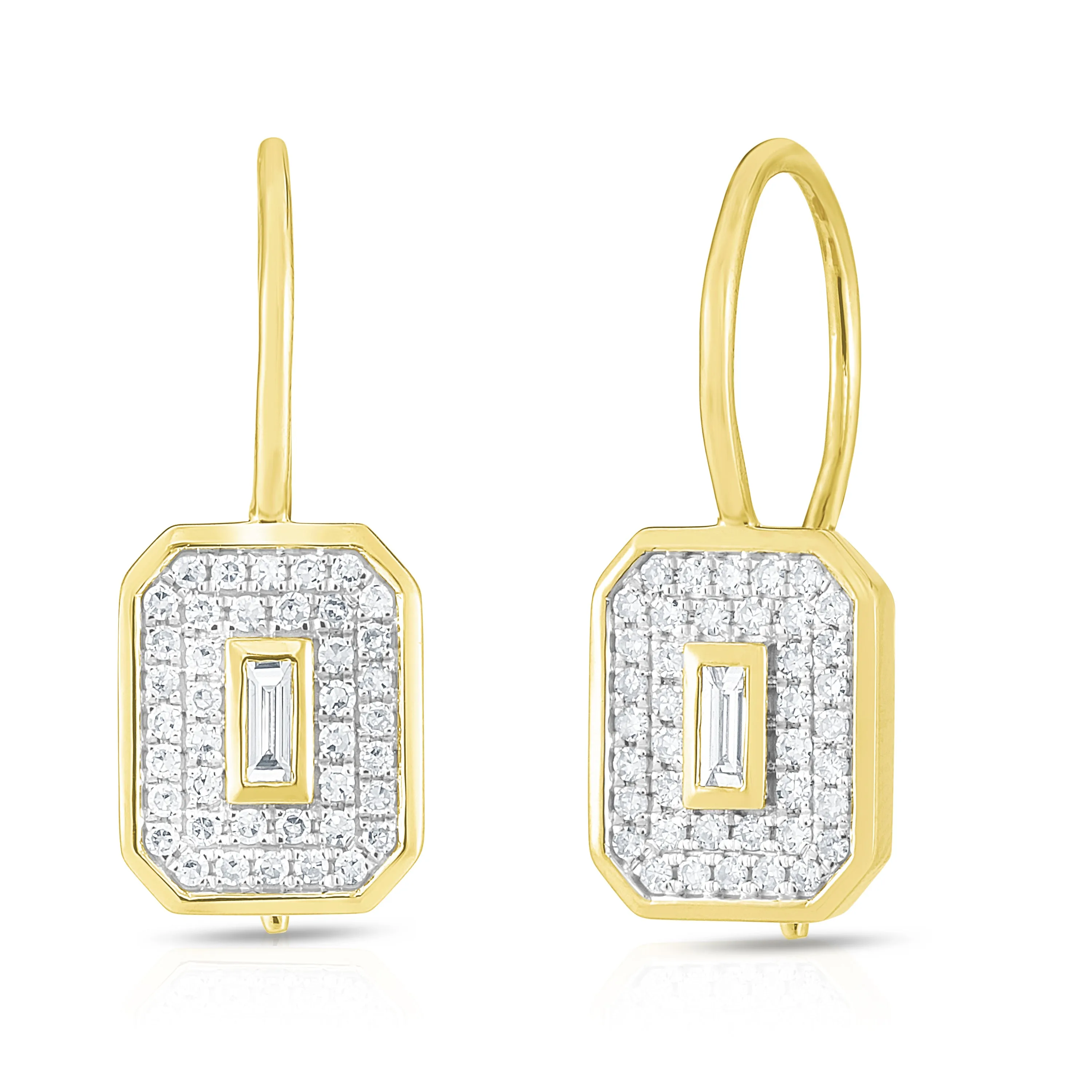 14 Karat Yellow Drop Diamonds Earrings