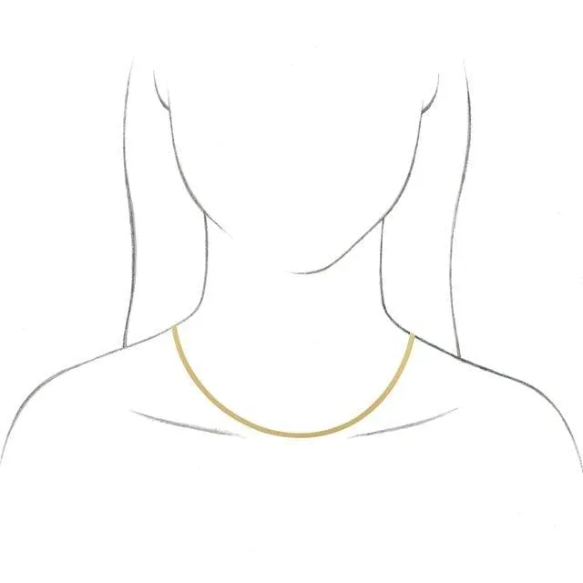 14K Yellow Gold 2.8 mm Flexible Herringbone Chain 7 inch Bracelet