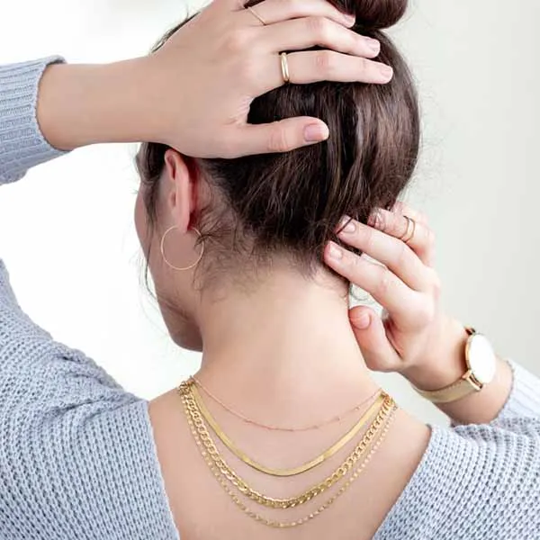 14K Yellow Gold 2.8 mm Flexible Herringbone Chain 7 inch Bracelet