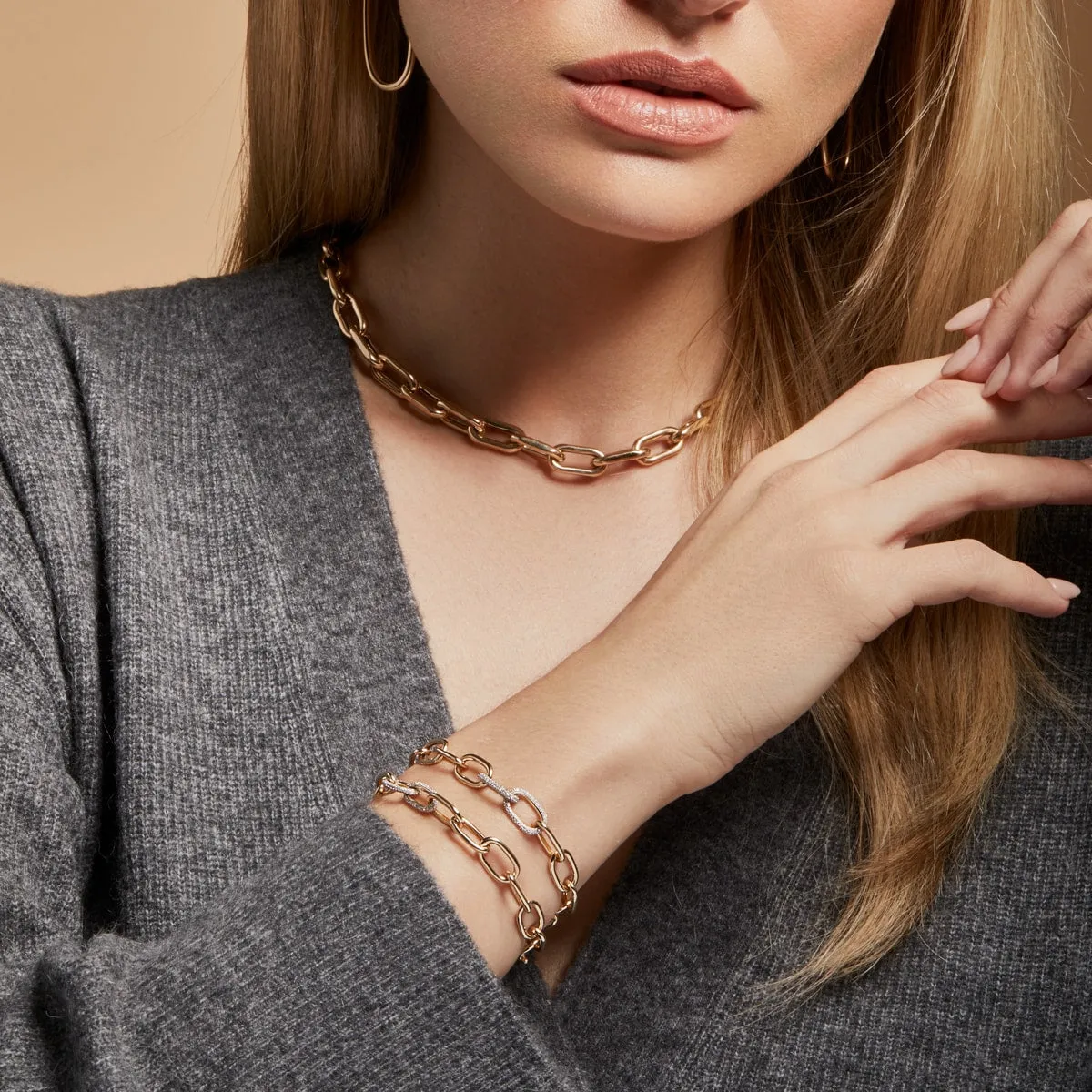 14KT Yellow Gold Diamond Janesse Chain Bracelet