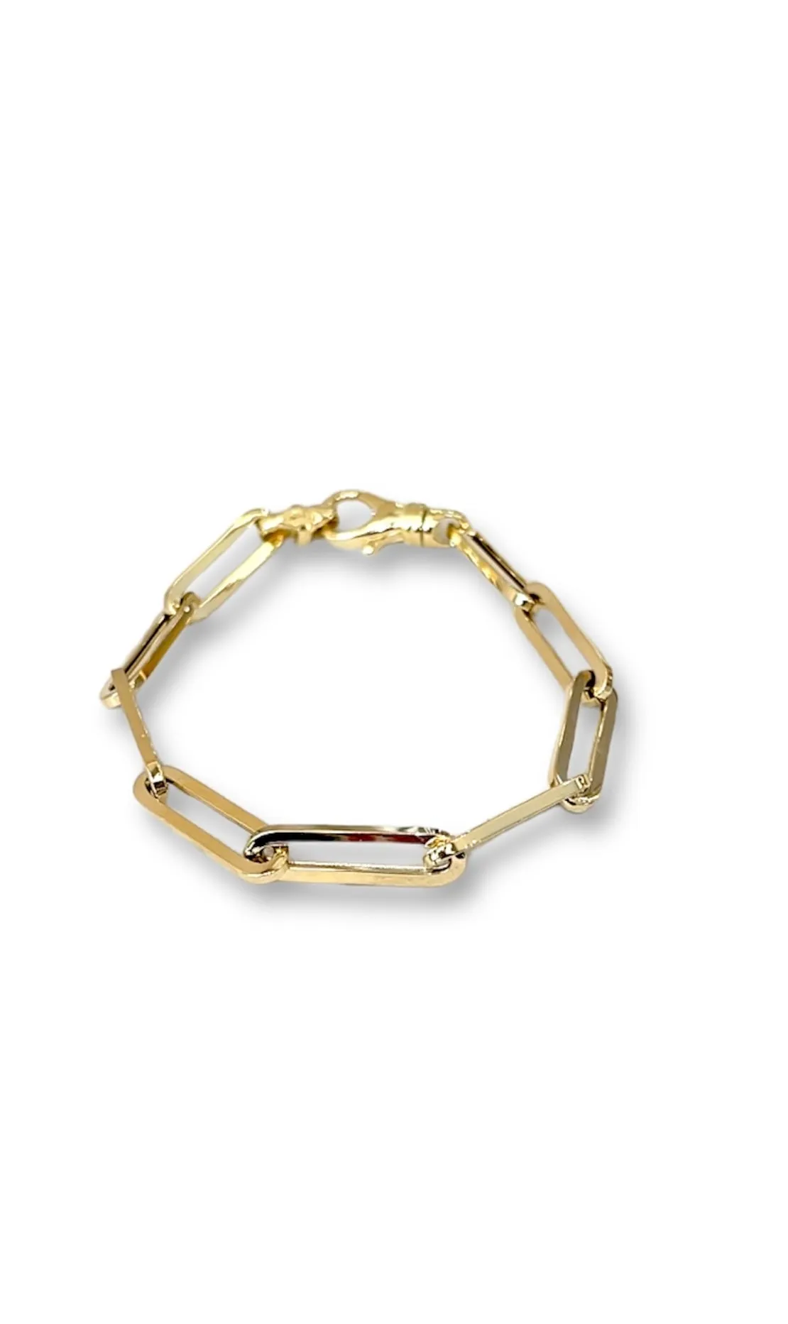 14KT Yellow Gold Paperclip Bracelet - Large Links