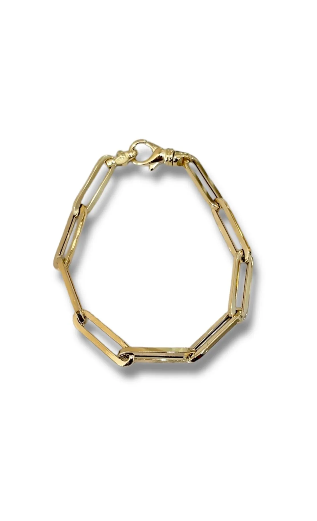 14KT Yellow Gold Paperclip Bracelet - Large Links