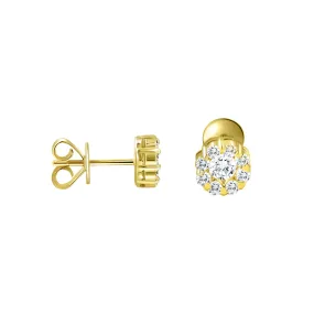 14KY  16RD0.56CT, 2RD0.41CT Diamond Earrings  (102DE1380-100Y)