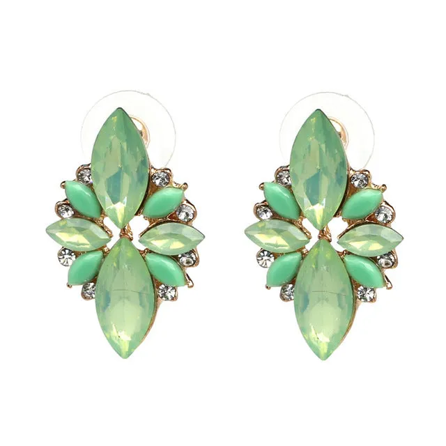 4 colors New 2017 fashion HOT women stud earrings crystal vintage korean Earrings for women jewelry wholesale
