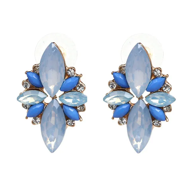 4 colors New 2017 fashion HOT women stud earrings crystal vintage korean Earrings for women jewelry wholesale