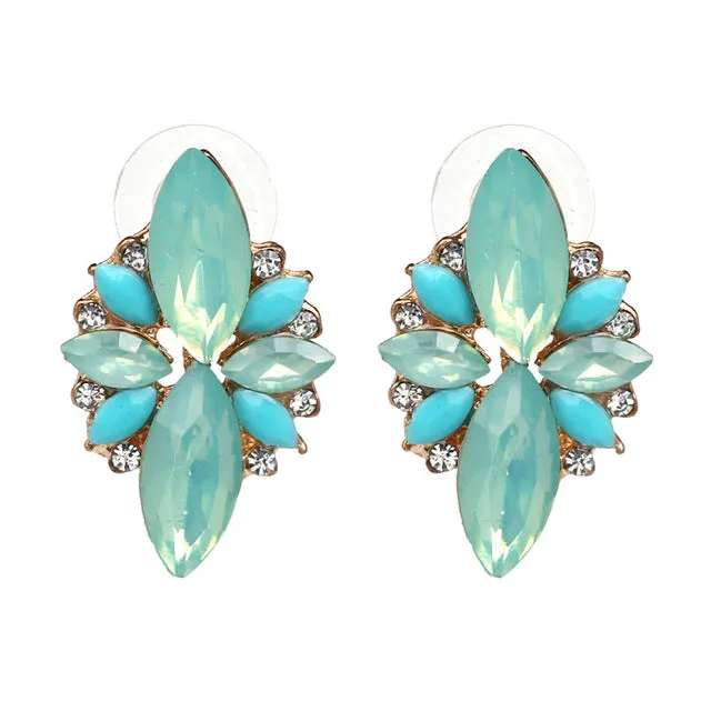 4 colors New 2017 fashion HOT women stud earrings crystal vintage korean Earrings for women jewelry wholesale