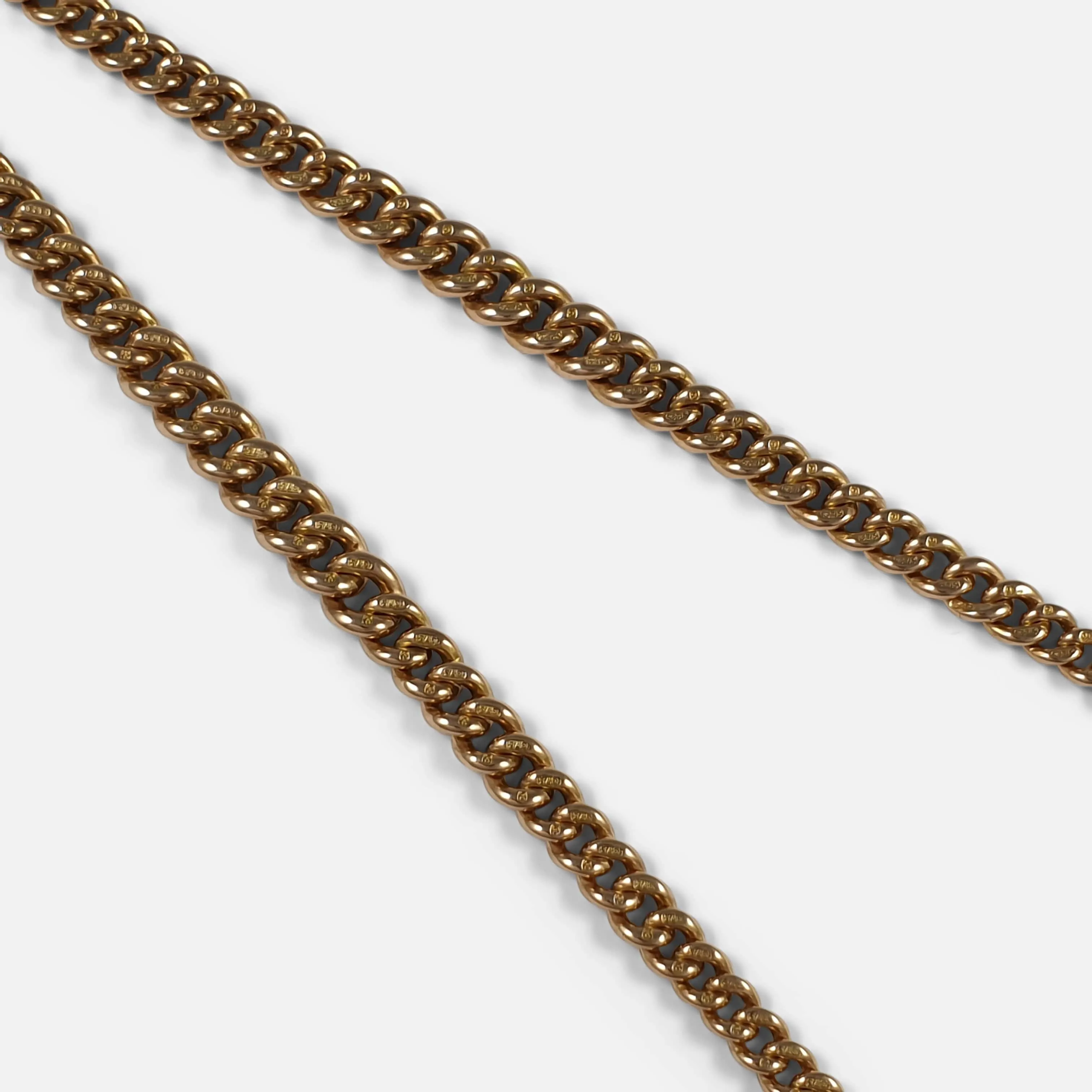 9ct Gold Graduating Double Albert Watch Chain, 39.9g