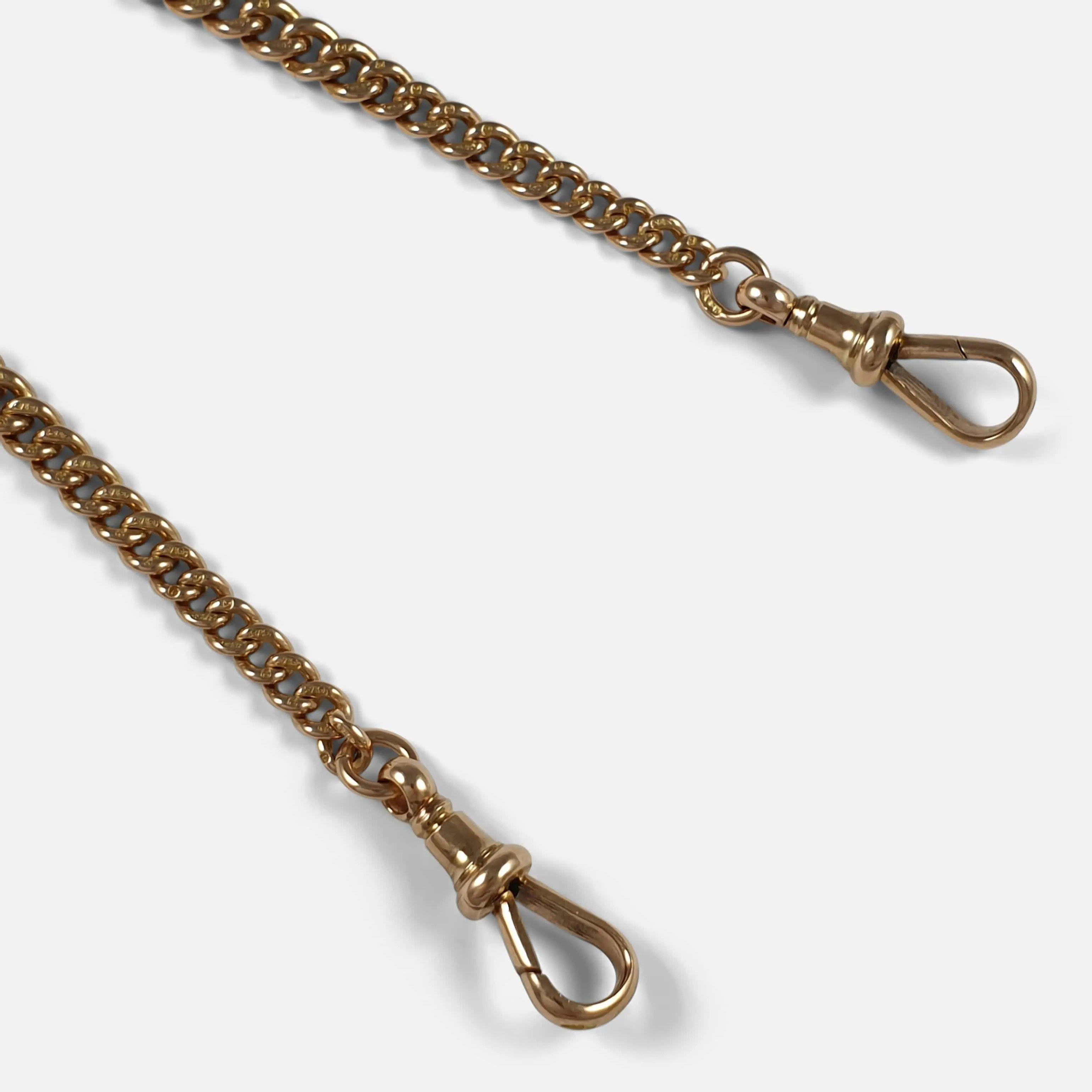 9ct Gold Graduating Double Albert Watch Chain, 39.9g