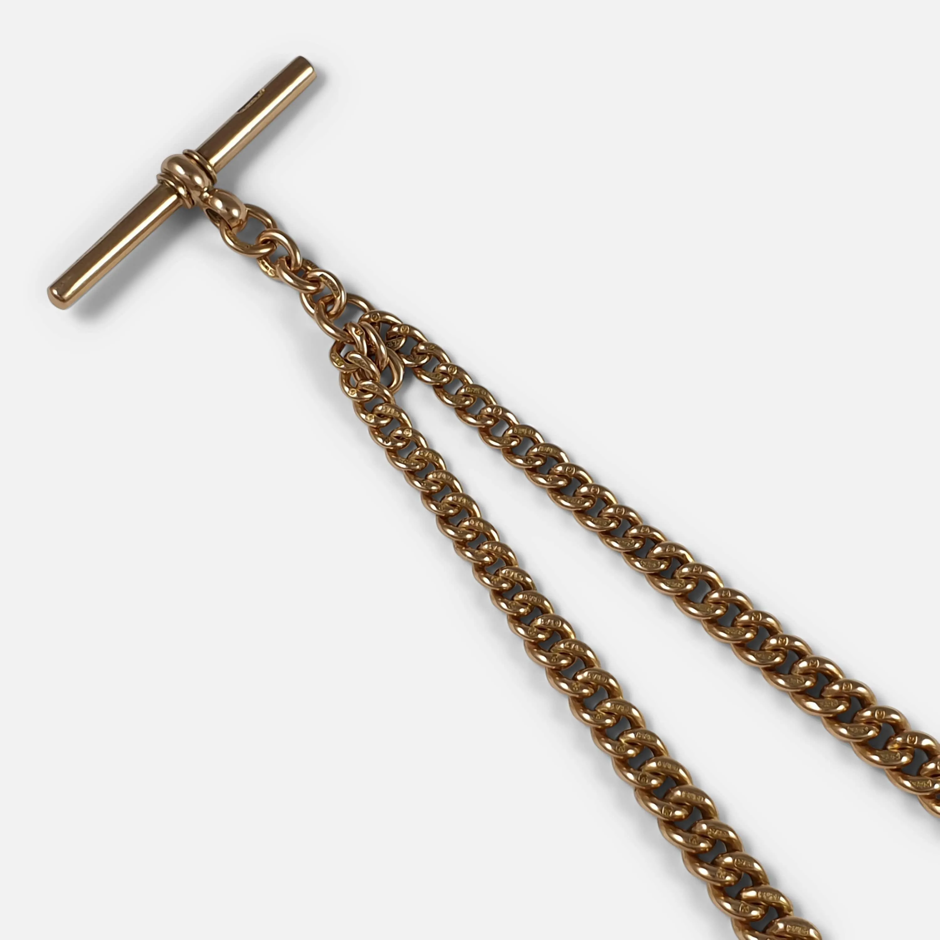9ct Gold Graduating Double Albert Watch Chain, 39.9g