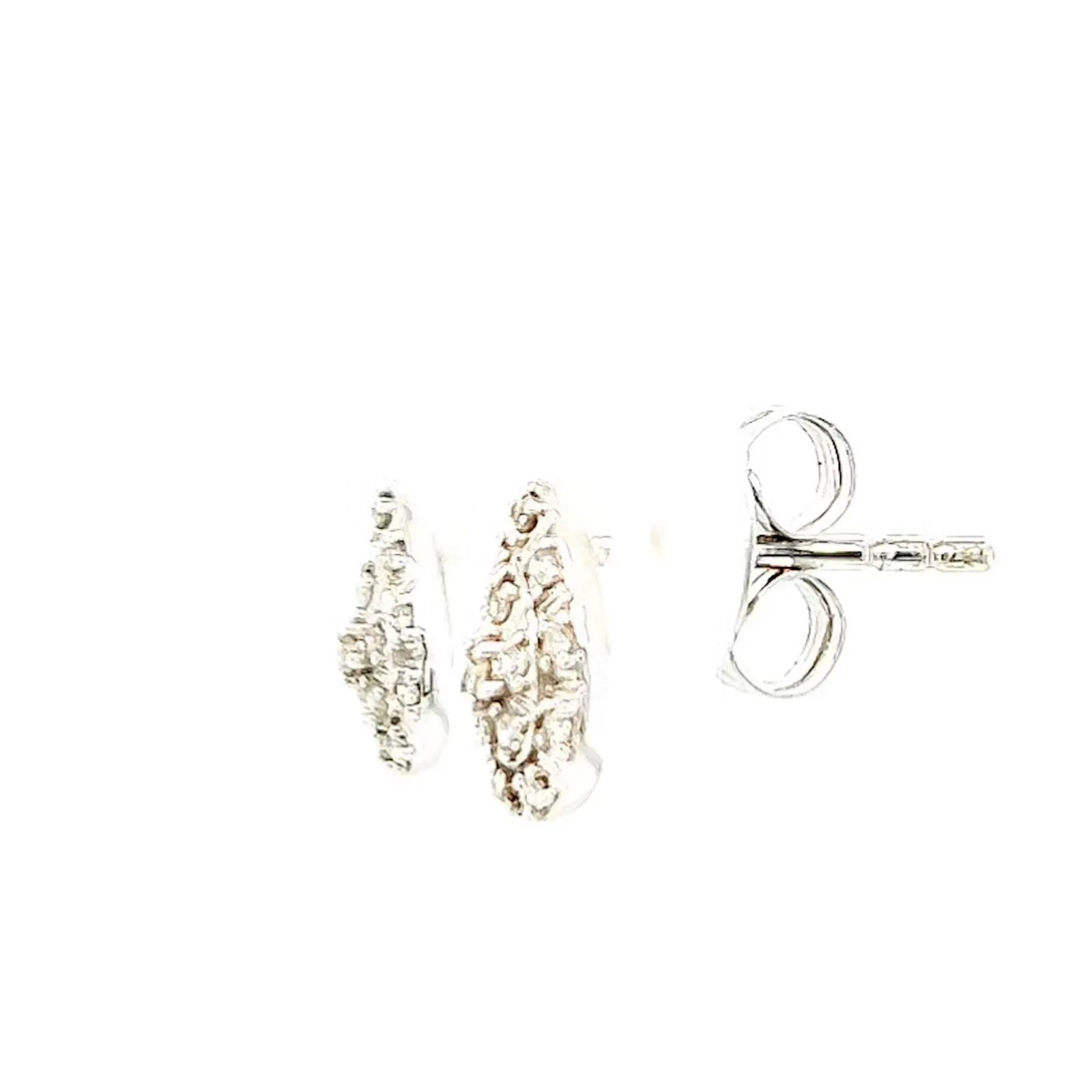 9ct White Gold Round Brilliant Cut 0.10 CARAT tw of Diamonds  Stud Earrings