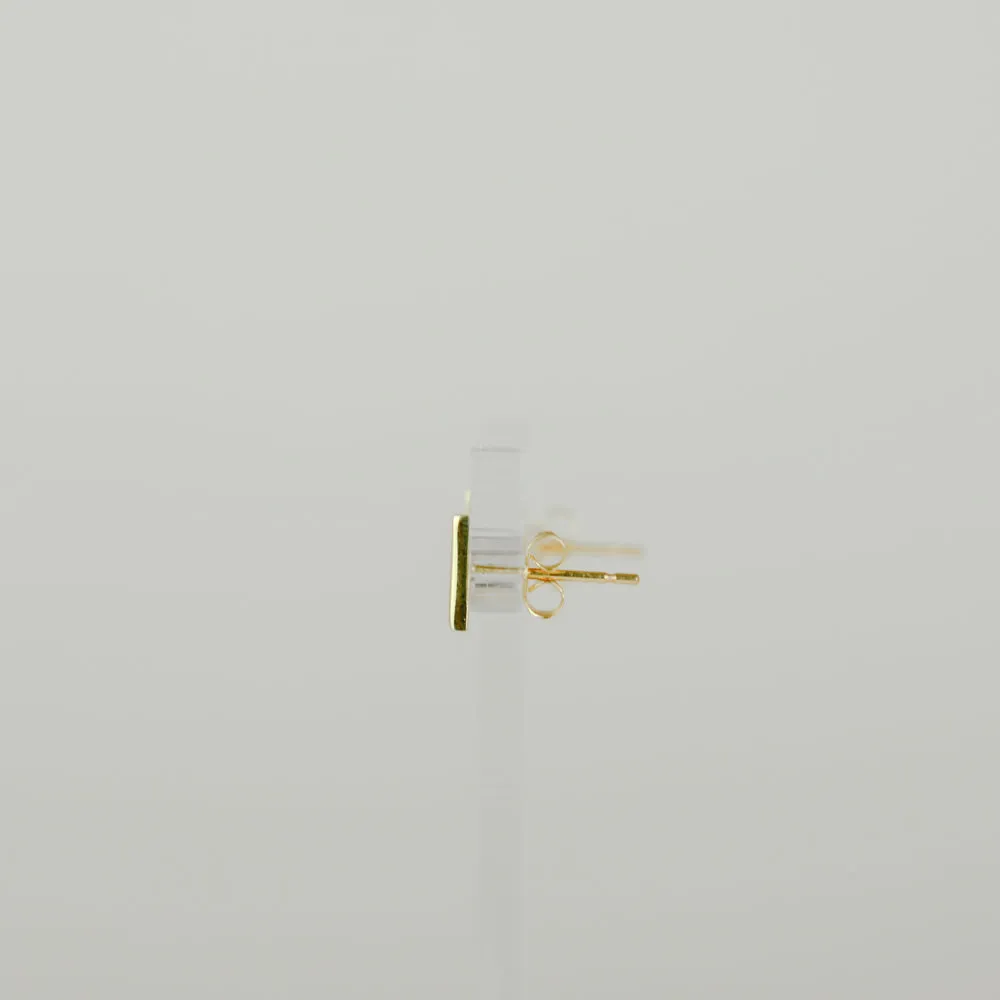 9ct Yellow Gold Square Bar Stud Earrings