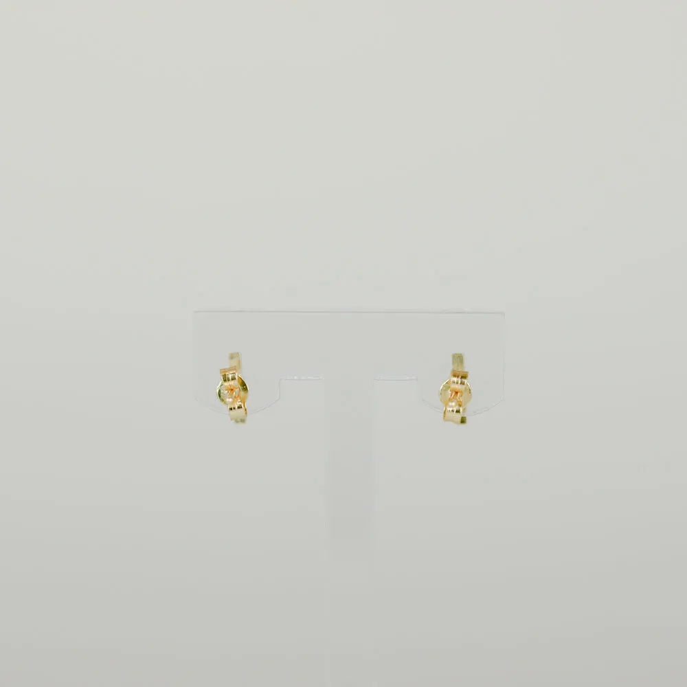 9ct Yellow Gold Square Bar Stud Earrings