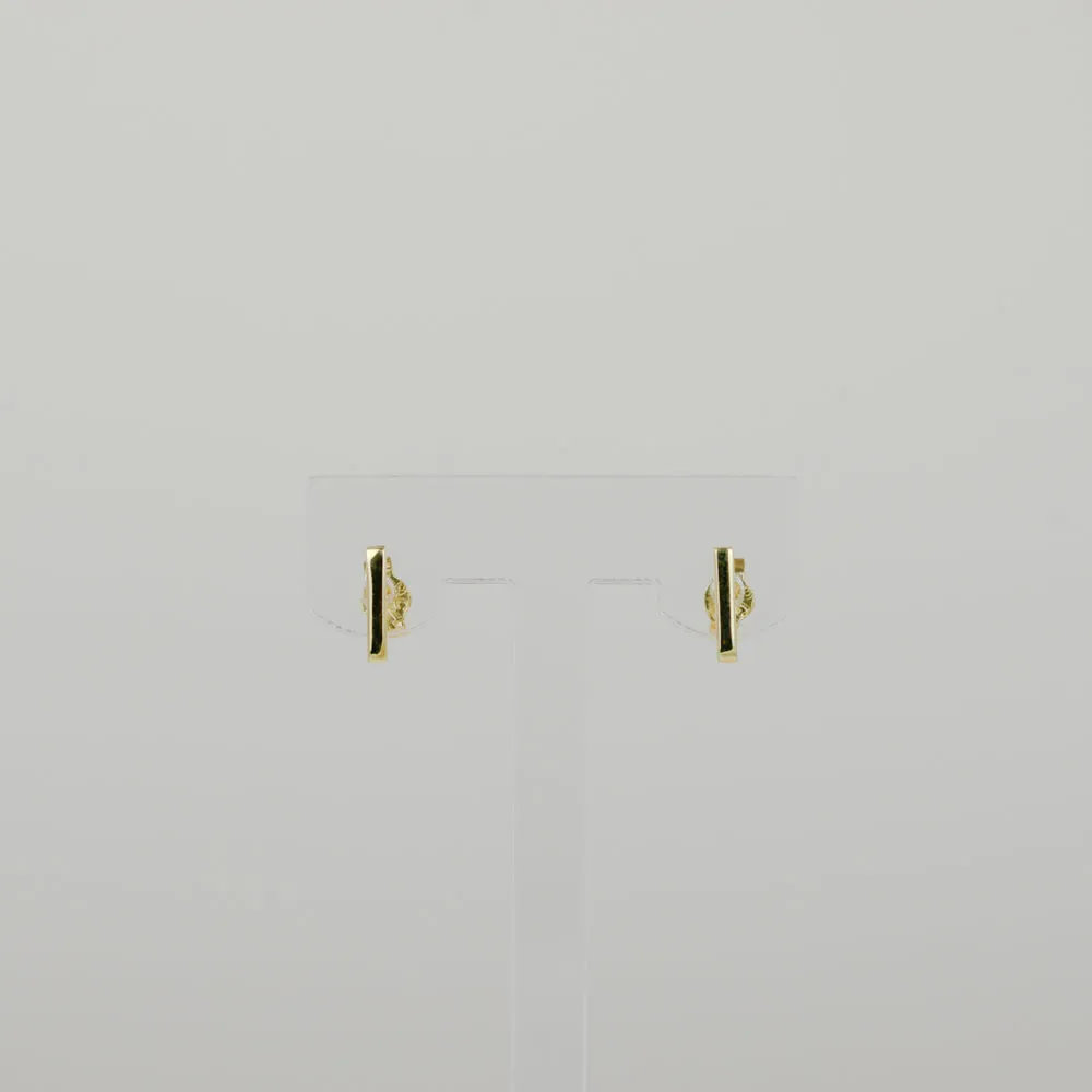 9ct Yellow Gold Square Bar Stud Earrings