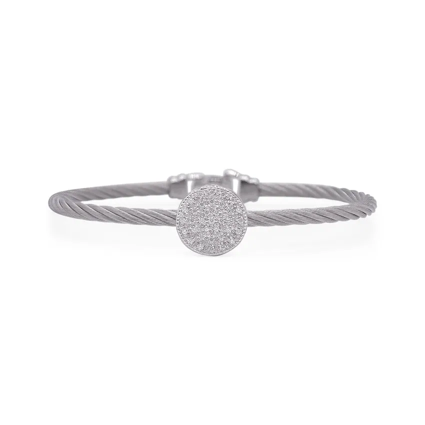ALOR Grey Cable Taking Shapes Disc Bracelet with 18K Gold & Diamonds 04-32-1662-11