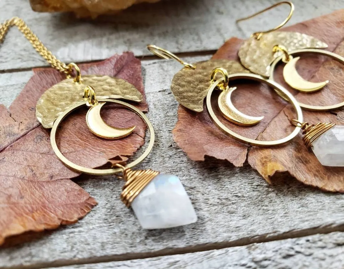 Artemis moon goddess earrings