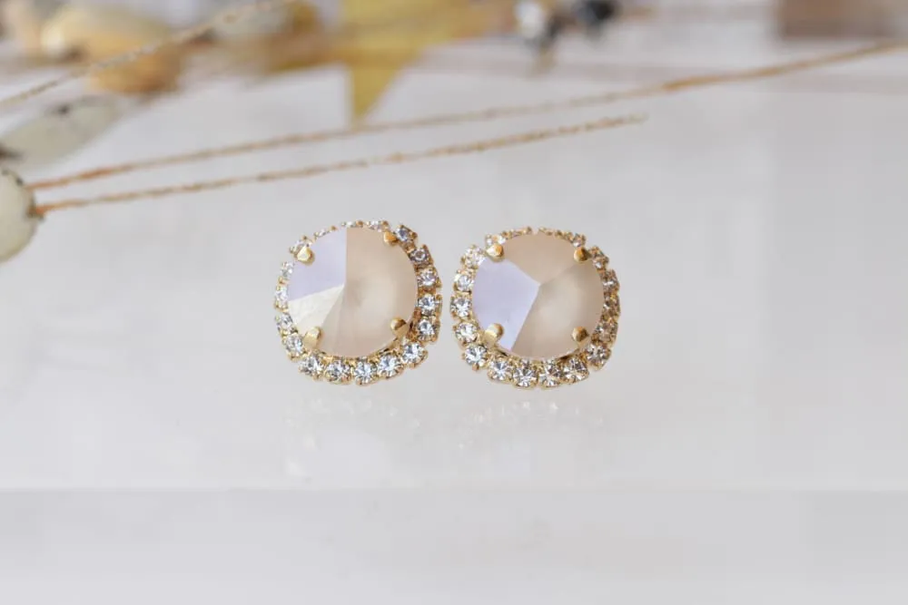 BEIGE BRIDESMAID EARRINGS