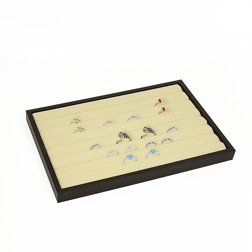 Black Velvet Jewellery Display Tray with 7 Slots - Stackable