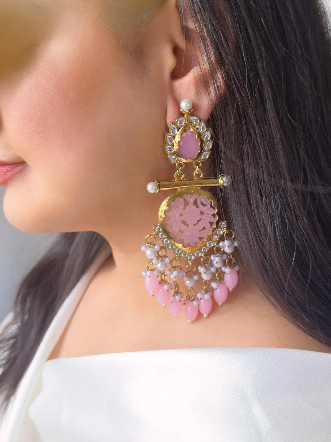 Cutwork Chandbali Earrings