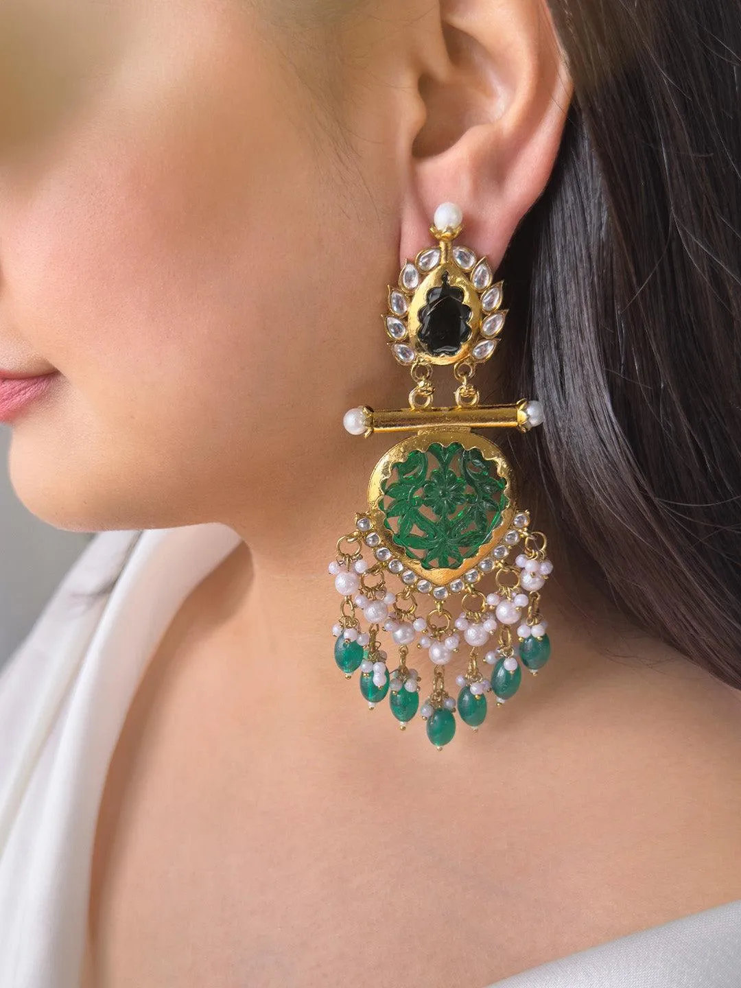 Cutwork Chandbali Earrings