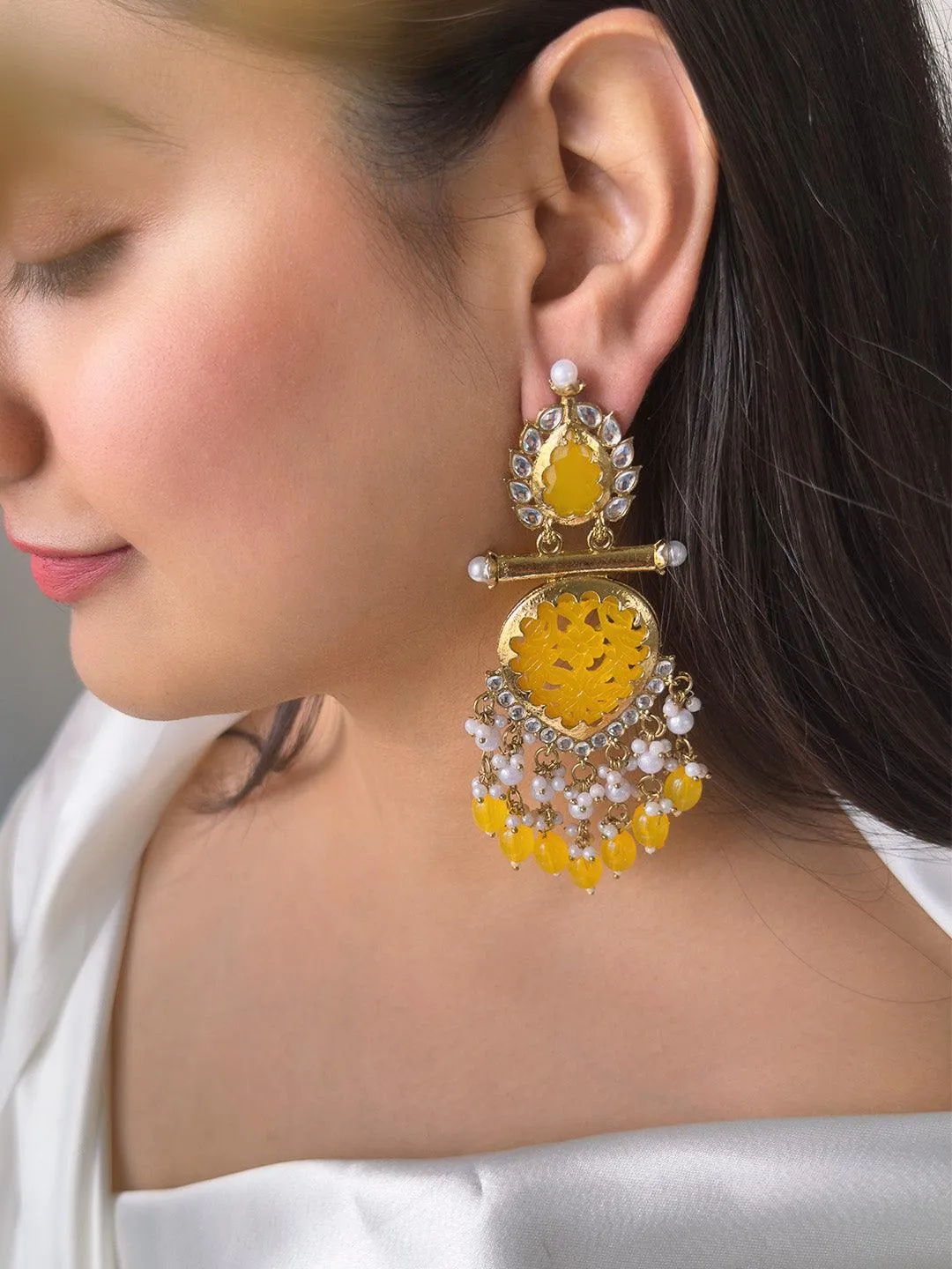 Cutwork Chandbali Earrings