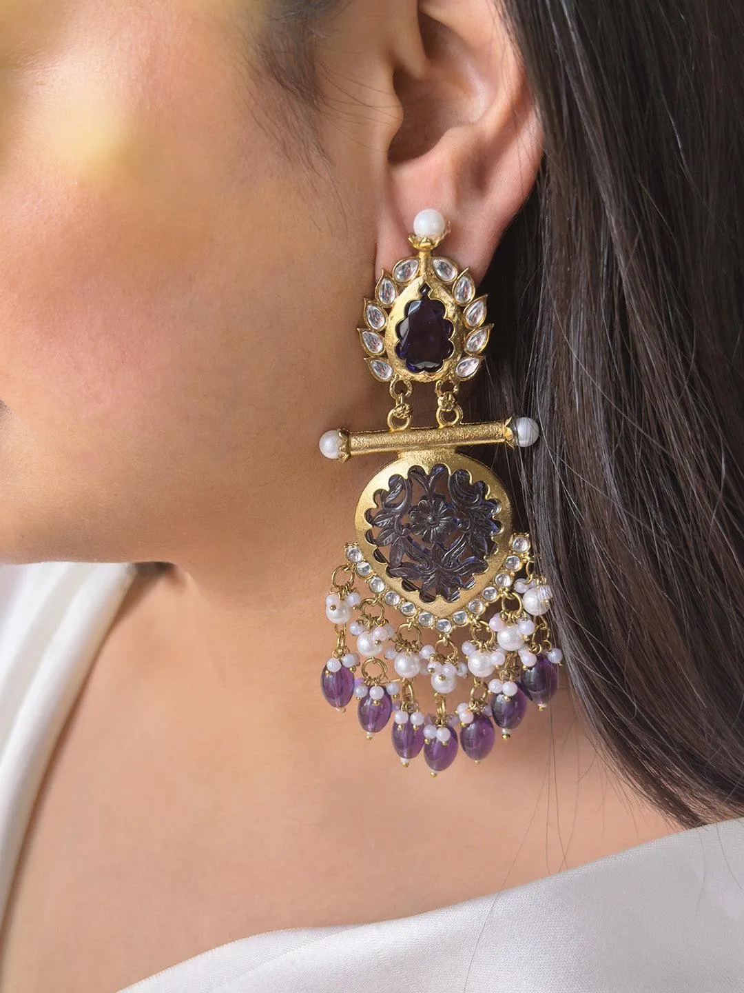 Cutwork Chandbali Earrings