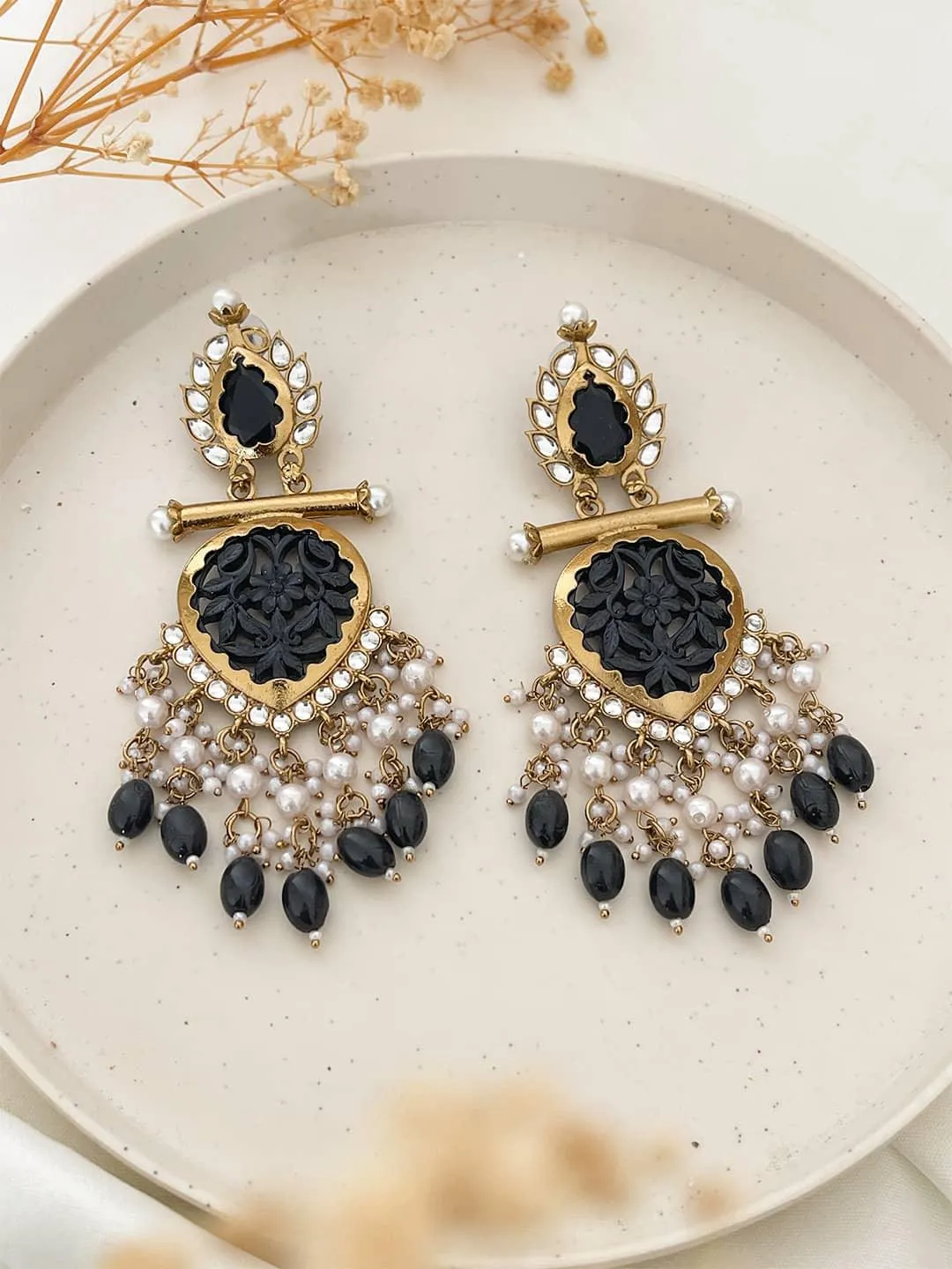 Cutwork Chandbali Earrings
