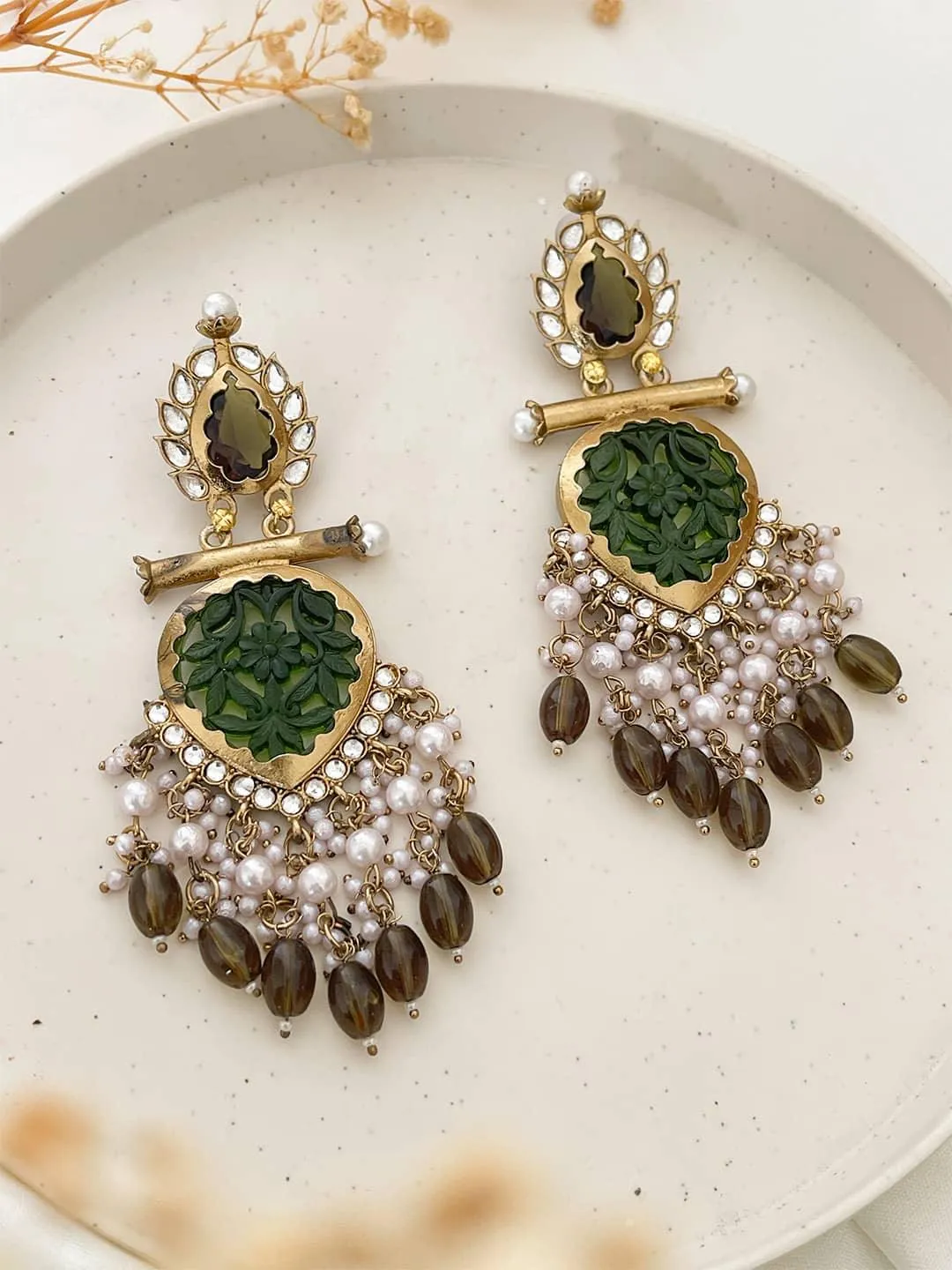 Cutwork Chandbali Earrings