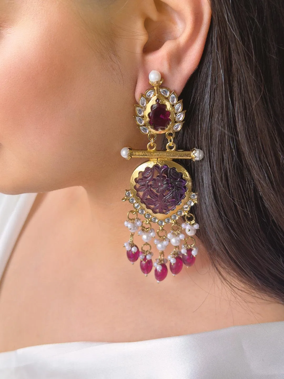 Cutwork Chandbali Earrings