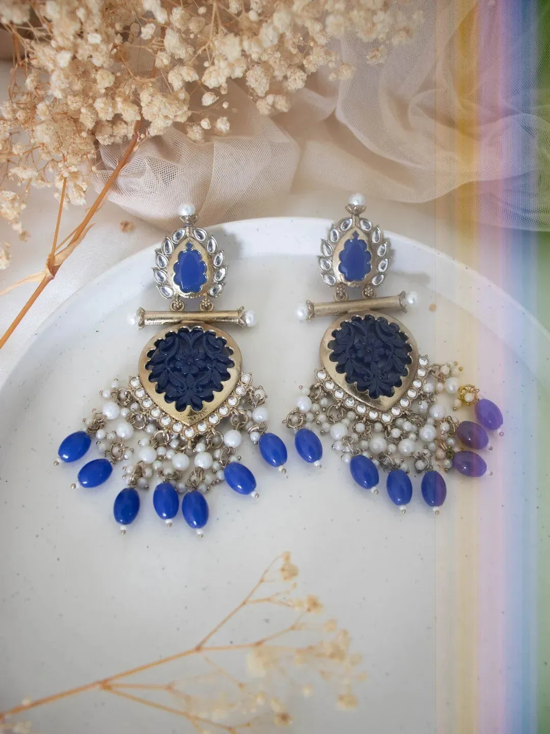 Cutwork Chandbali Earrings