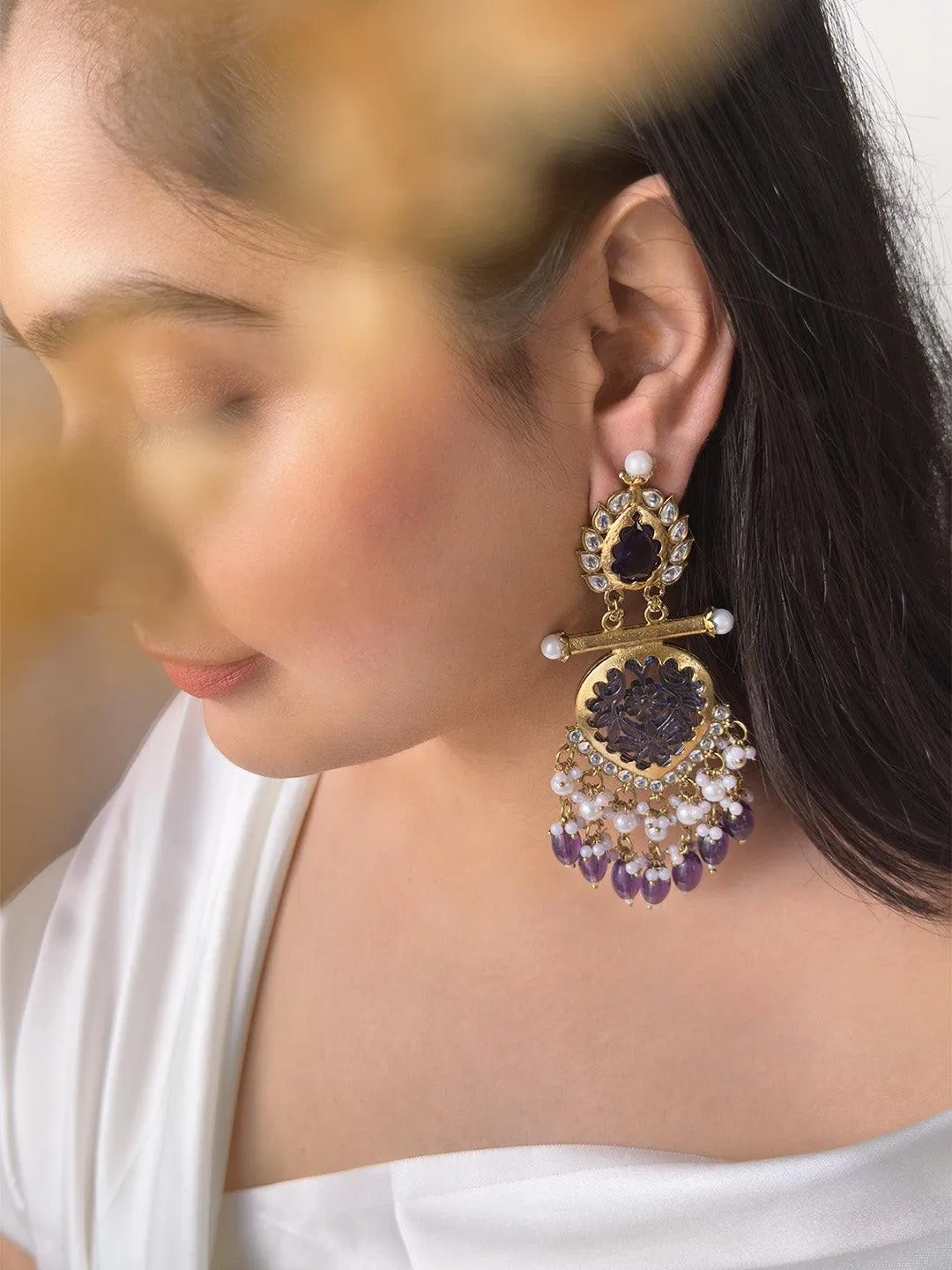Cutwork Chandbali Earrings
