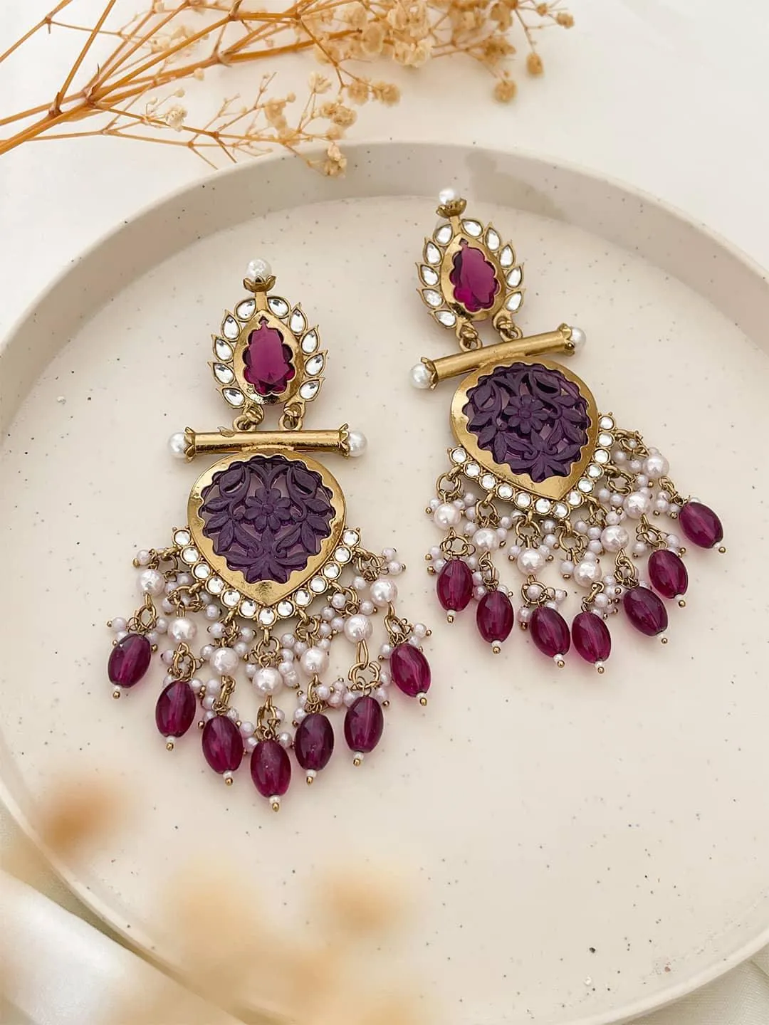 Cutwork Chandbali Earrings