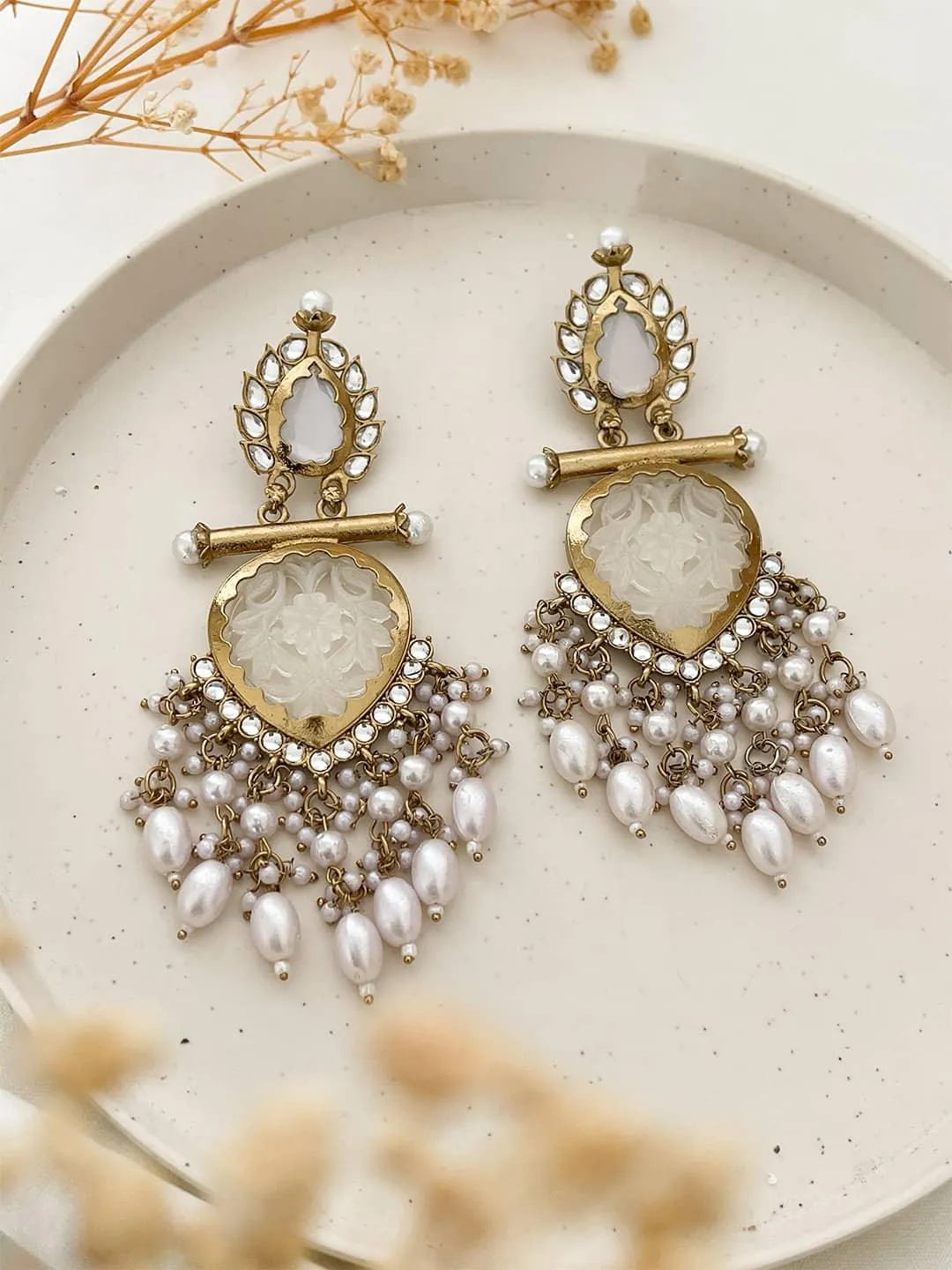 Cutwork Chandbali Earrings