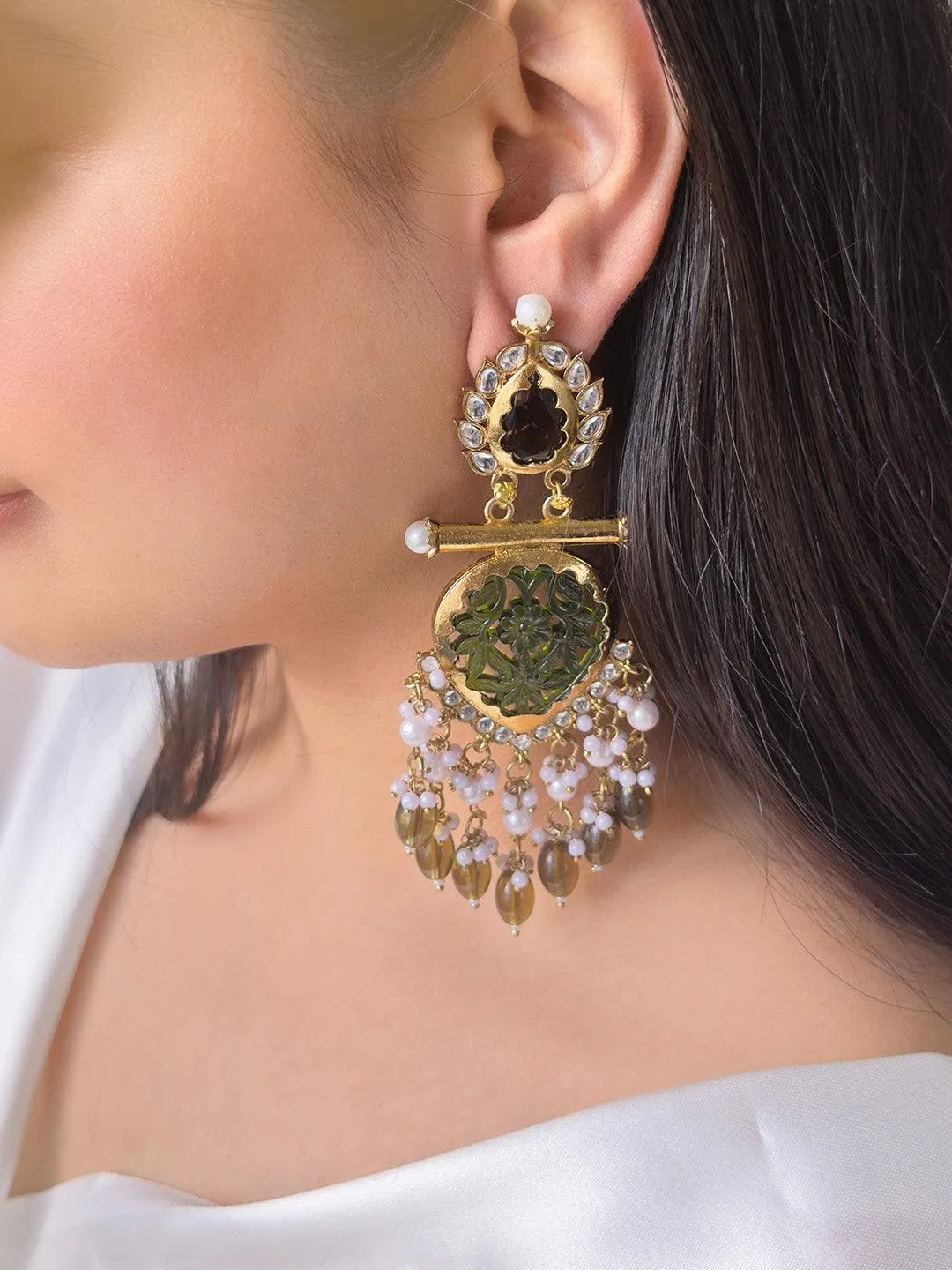 Cutwork Chandbali Earrings
