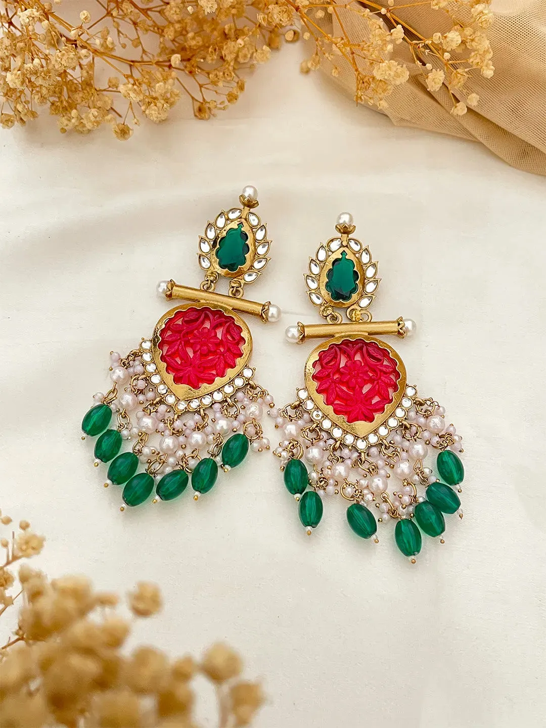 Cutwork Chandbali Earrings