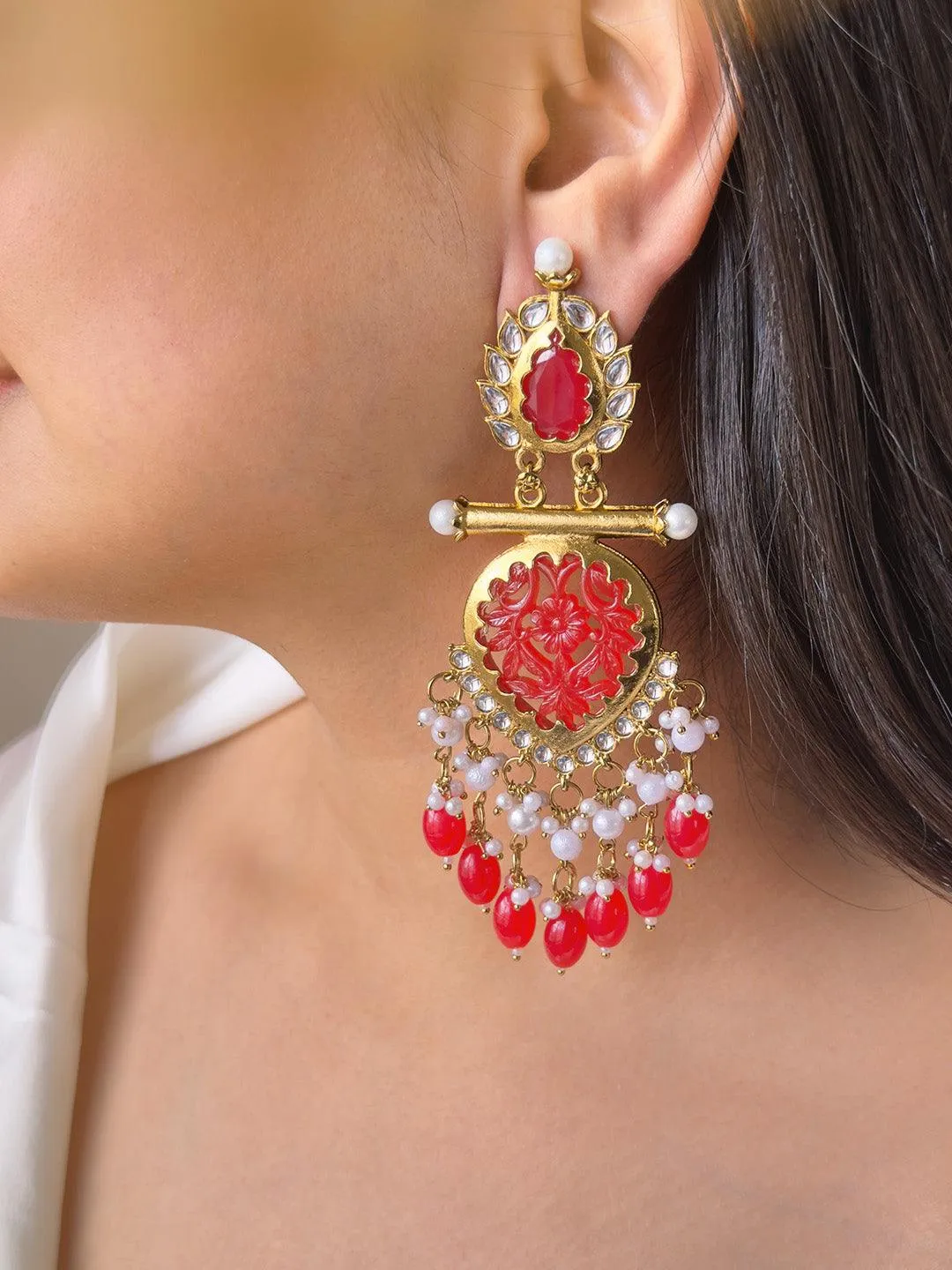 Cutwork Chandbali Earrings