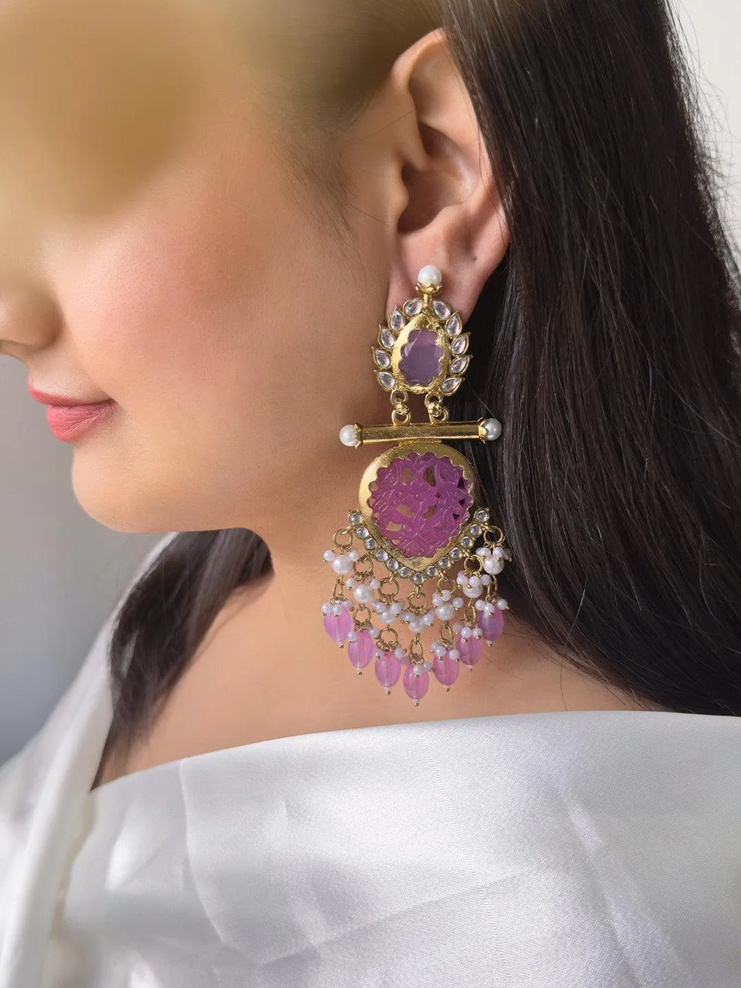 Cutwork Chandbali Earrings