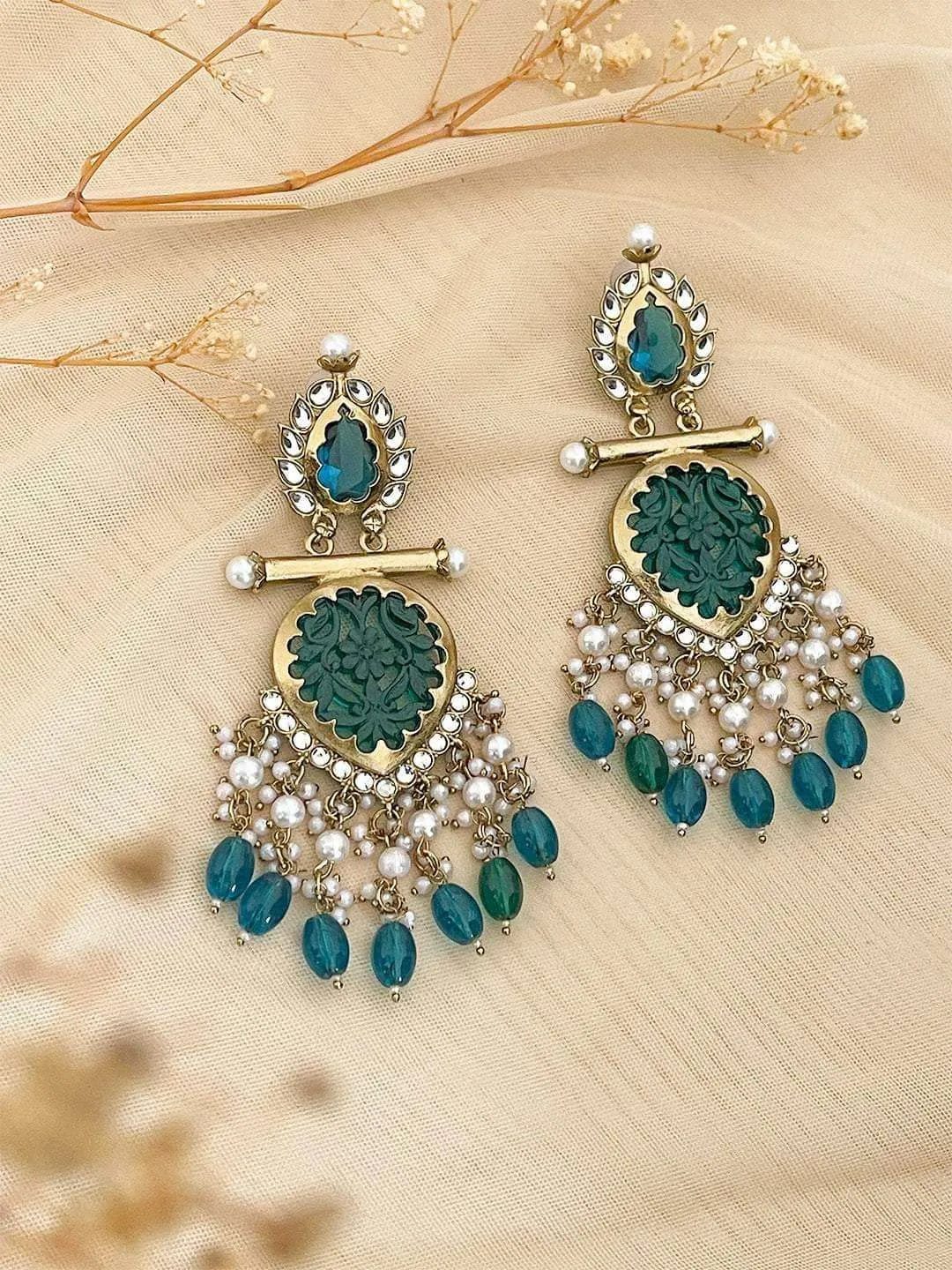 Cutwork Chandbali Earrings