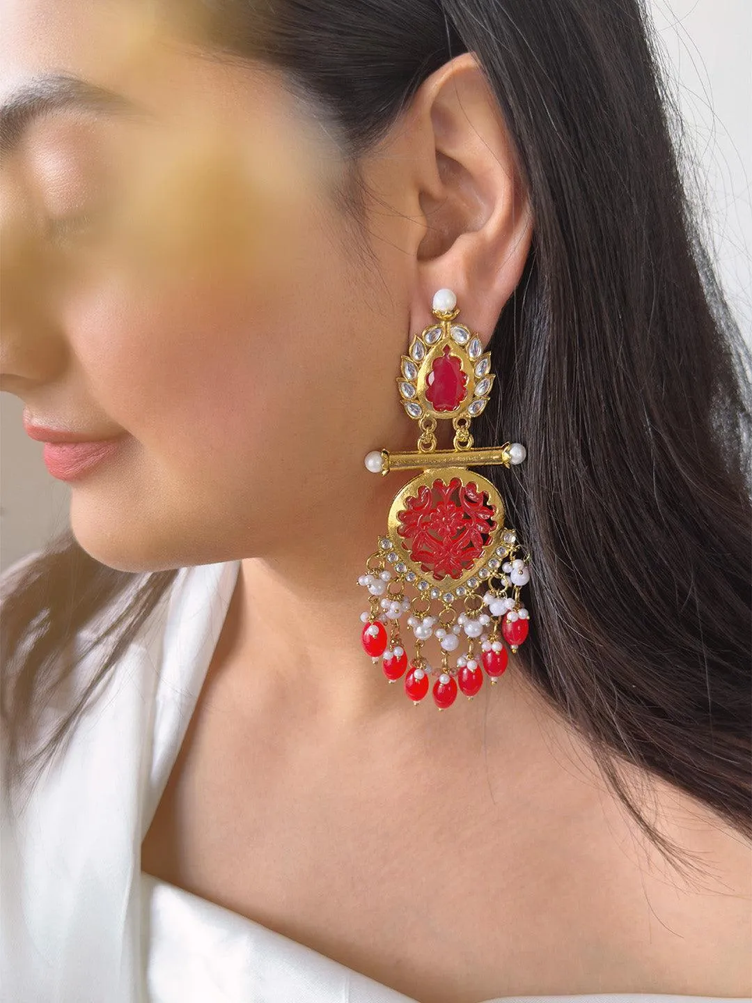 Cutwork Chandbali Earrings
