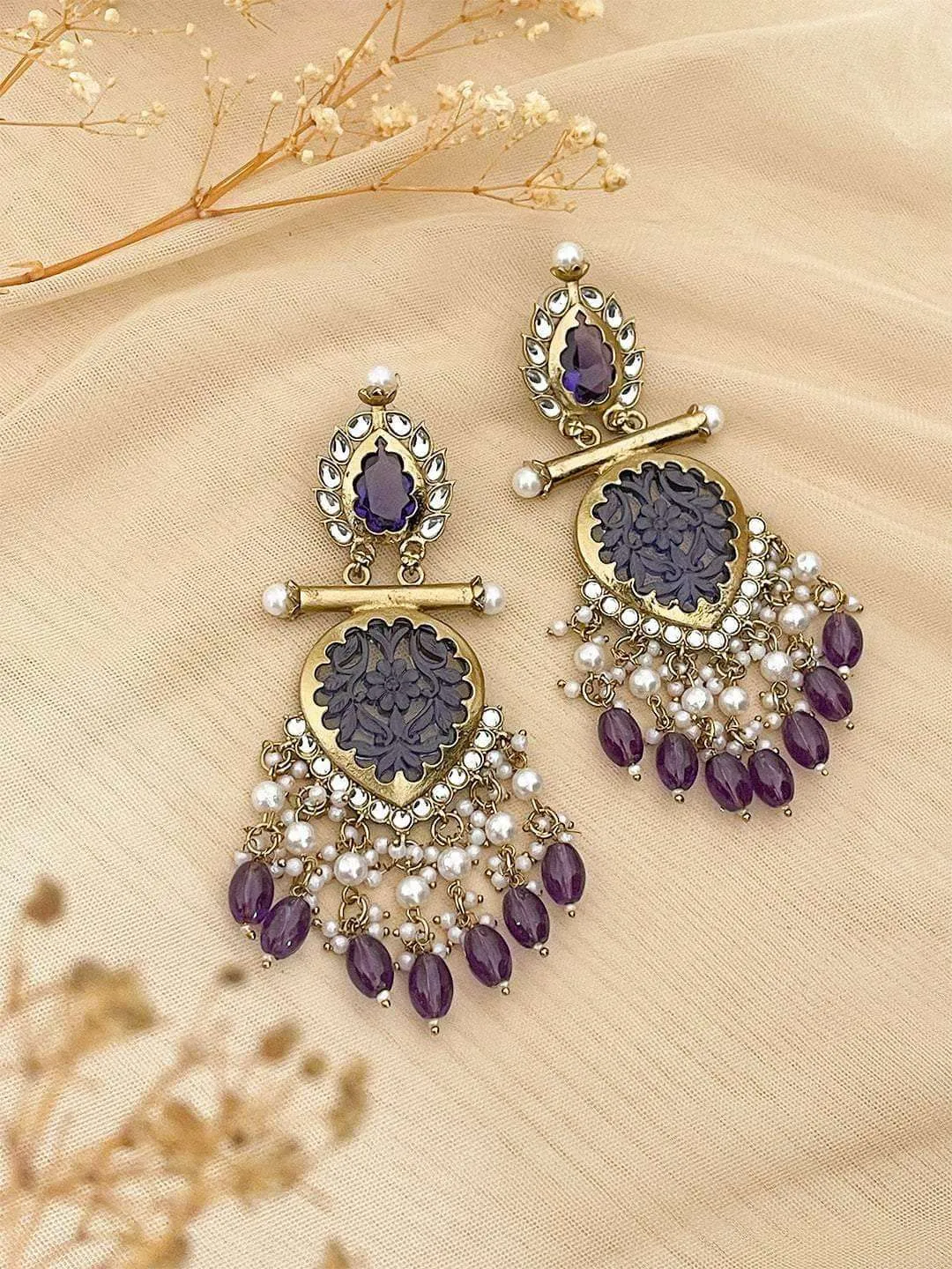 Cutwork Chandbali Earrings
