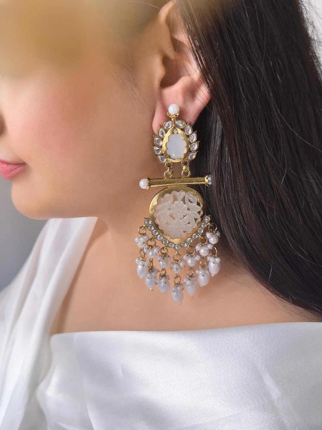 Cutwork Chandbali Earrings