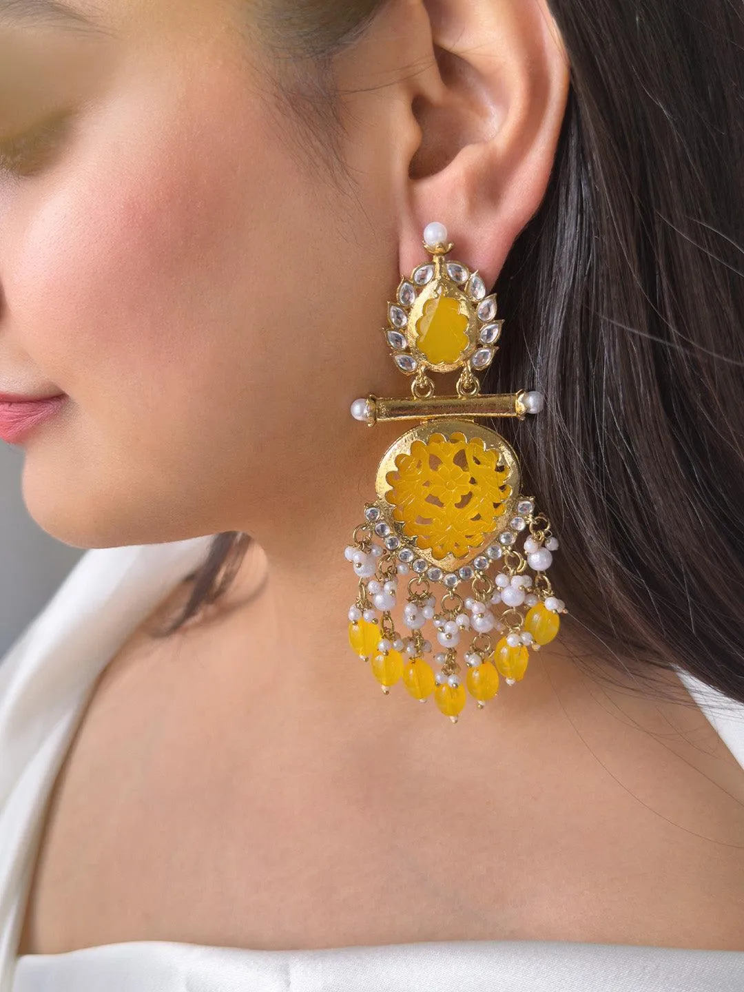 Cutwork Chandbali Earrings