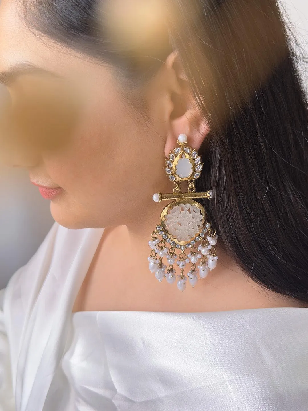 Cutwork Chandbali Earrings