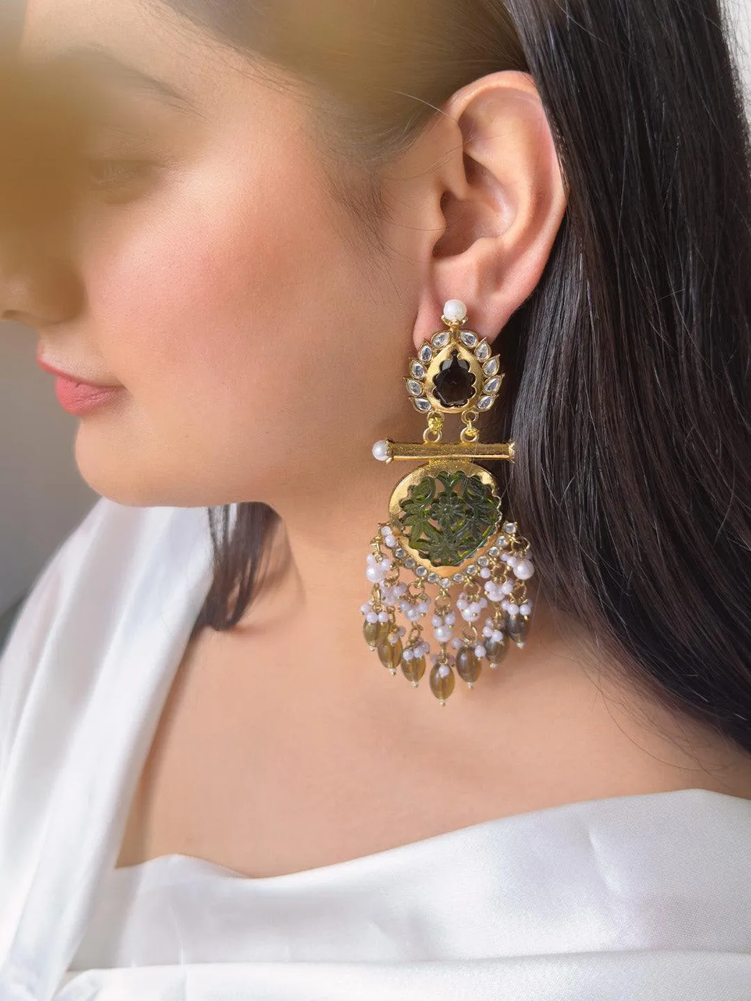 Cutwork Chandbali Earrings