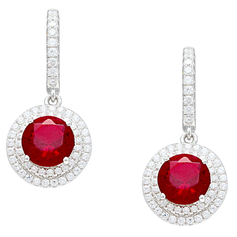 Double Round Cluster CZ Earrings IJ15CSSER032