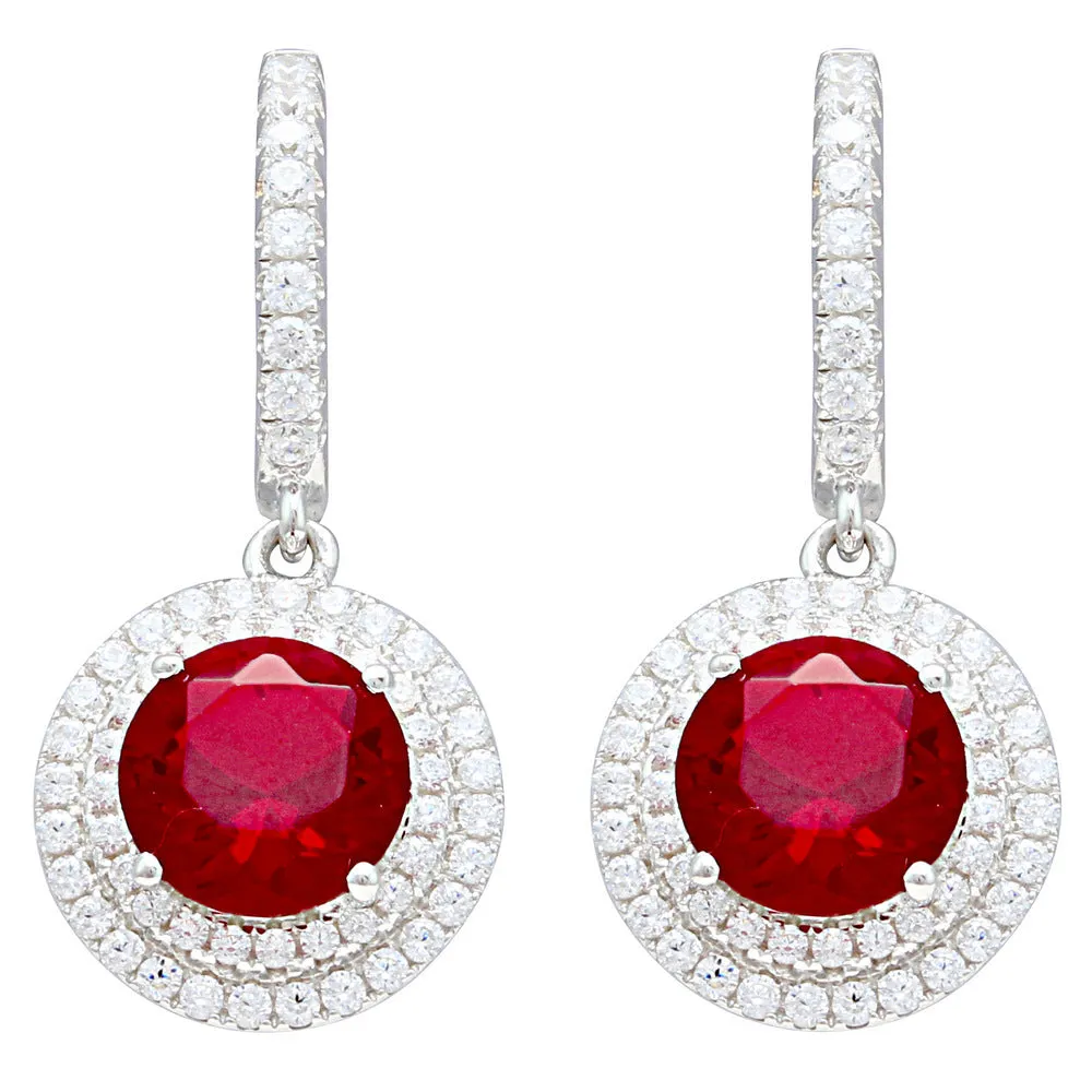 Double Round Cluster CZ Earrings IJ15CSSER032