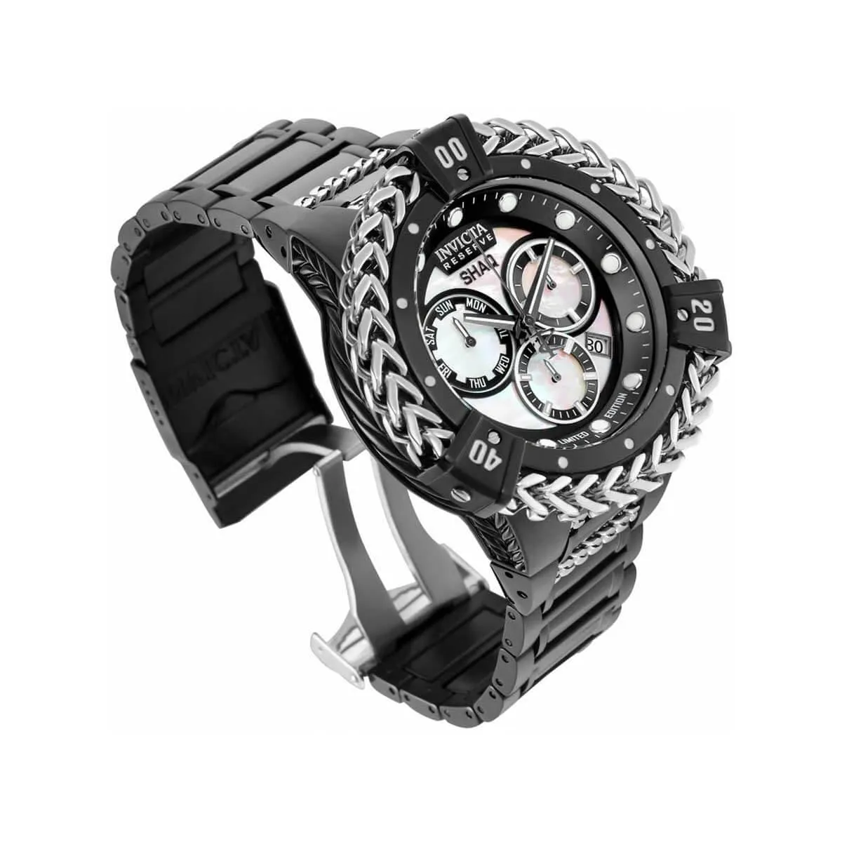 Invicta Men's Chronograph Watch - Shaq White MOP and Black Dial Bracelet | 33412