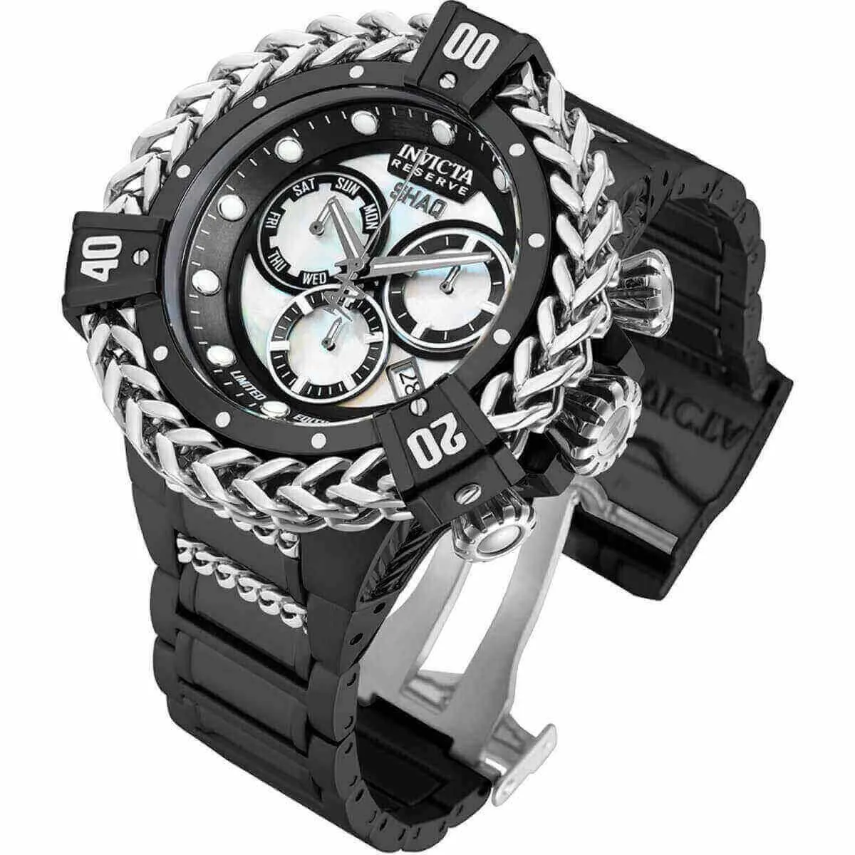 Invicta Men's Chronograph Watch - Shaq White MOP and Black Dial Bracelet | 33412