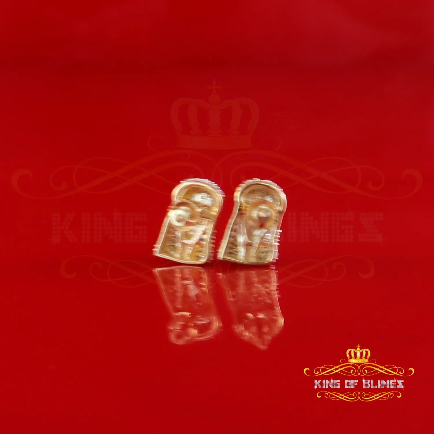 King of Blings-0.50ct Diamond 925 Sterling Silver Yellow for Men's & Women Stud JESUS Earring
