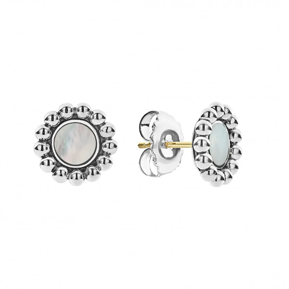 Maya Mother of Pearl Circle Stud Earrings